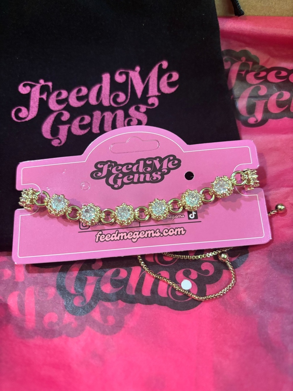 Feed Me Gems Baby Clear Slider Bracelet NWT